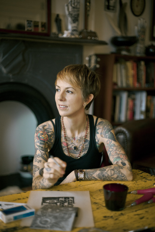 ourendlessdays:  storyboard:  The Creators of NYC: Tattoo Artist Virginia Elwood Josh Wool spent a decade as an executive chef, opening restaurants across the south. But all that changed in 2010, when the carpal tunnel in his hands meant he could no longe