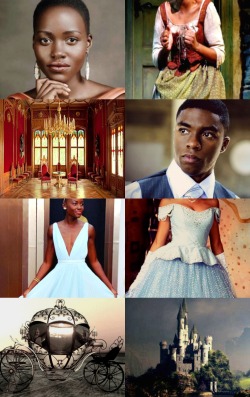 my-thoughts-of-flight:  Cinderella Fan Cast Lupita Nyong’o as Cinderella Chadwick Boseman as Prince Charming   In the arms of my love I’m flying Over mountain and meadow and glen, And I like it so well That for all I can tell I may never come down