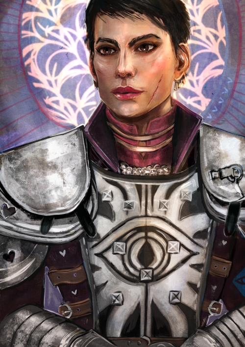 autodiscothings:Lady Seeker Pentaghast, official portrait-  as hanging in Comte Lavellan’s private rooms.