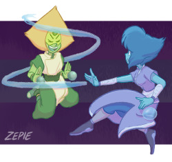 ze-pie:  headcanon: Peri and Lapis watch Avatar the Last Airbender together, fall in love with it, decide to cosplay as Toph and Katara, and battle using their real waterbending and metalbending abilities 