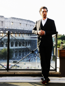  Matthew McConaughey promoting Interstellar in Rome, 11/1/14 