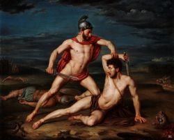 hadrian6:  Achilles killing Hector. 1825. Rafael Tejeo. Spanish. 1752-1850. oil on canvas. 