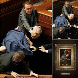 Saltycornchip:best-Of-Memes:someone Took A Candid Photo Of A Fight In Ukranian Parliament