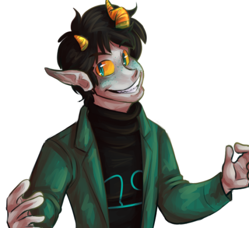 theroyallypurple:  So I’ve never been into homestuck but I once saw this dude in a dream a couple of years ago and while looking through my old art I thought he looked fun to draw and decided to draw him again?? yEI quite like how this turned out tho