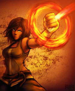 further experimenting w/ a new coloring method! I know the fire doesn’t make any sense I just wanted to draw badass Korra *w*