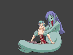 Captured fairy getting fucked by a giant lamia snake girl.