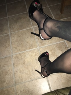 Loving the feel of freshly shaven an smooth legs in stockings and high heels  I&rsquo;m so horny and hungry for cock and Cum  Please pass me around and humilite me  I&rsquo;m just a sissy slave cumdumpster slut