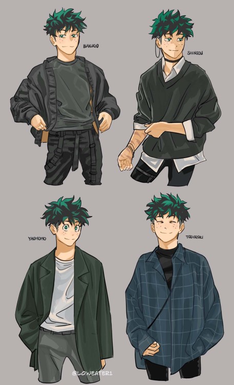 loweater:If Class 1-A (+ Shinsou) picked Deku’s Clothes