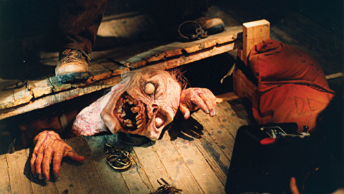 beautyandterrordance:  Behind the scenes of Evil Dead II, via horrorharbour. 
