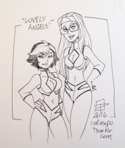 callmepo: Tiny doodle - Gogo and Honey Lemon as the Lovely Angels (aka The Dirty Pair).