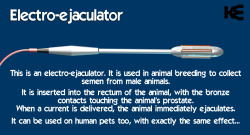 vanillaedge:  selinaminx:  dreamsofsubmission:  domnotica:  damnd1:  Electro-ejaculator An electro-ejaculator as used in animal husbandry.  LOL! Nice — no need for rewards to be drawn-out and time-consuming! Just zap the pet and get back to important