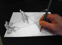athomewithlana:  forgofamily:  odditiesoflife:  Incredible 3D Drawing Illusions Italian artist Alessandro Diddi uses the simple mediums of pencil and paper to create incredible anamorphic pencil drawings that look completely three dimensional. The illusio
