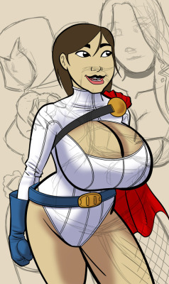 lightfootadv: WIP for Halloween picture.  I started with Annie from Pulse as Powergirl.  Late in the process I started considering adding some of the rest of the cast into the background.  I’m not sure if that’s making it better or worse.  Lucy