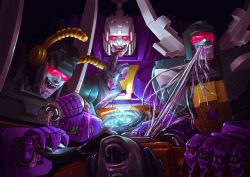 shibara: Commission for annonie, depicting the Insecticons chowing down a poor, unfortunate soul. Holy sweet potatoes, I think this illustration might have be the one that gave me the most difficulty to make so far. I’m not exactly sure why it fought