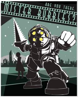 videogamenostalgia:  Bioshock Poster - by Jessica Tat (via: geeksngamers)