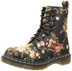 wickedclothes:  Dr. Martens Floral Boots With the Dr. Martens 1460 Rose 8 Eye Boot, a rose is more than just a pretty flower. This lace-up ankle boot is crafted from high-quality full grain leather that’s printed with a finely detailed floral pattern.