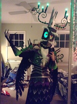 demonicdivagation:  well it’s about time i tried on the Xibalba cosplay.  i still gotta finish some lighting things, but then it’s all done !  (will be worn Friday evening/night of Katsucon !! )  Awesome costume of Xibalba!!