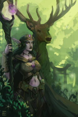 antaarf: Tyrande - druid-version I’ve made this drawing imagining how she would look like if she has chosen druidism and became a Cenarius’s student 