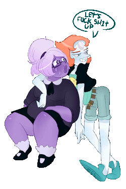 misspolycysticovaries:  Pearlmethystbomb. Day 6: AU gems (Bad!Pearl / Good!Amethyst AU)  I was going to do the human AU but i just ended doing this one. 