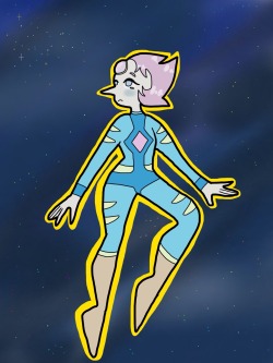 raichuusedsketch:  su 30 day art meme day 24: pearl in her space suit