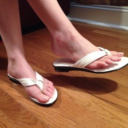 ohmandy56:  These are so pretty! #sandals #frenchpedicure #feet #footfetish
