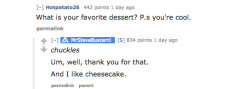 exeggcute:thegestianpoet:news alert steve buscemi types out his laughter in italics and likes cheesecake I think reddit’s html is like if you ttype something in between asterisks it italicizes the text so like, even better, steve buscemi almost definitely