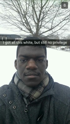 scrapes:  thepoliticalhippie:  piss-mountain:  ahighlyunpopularblog:  &ldquo;I’ve got no privilege&rdquo; he snap chatted, using his new iphone from a college campus, whilst wearing nice warm clothes in the middle of winter.    no privilege eh? warm