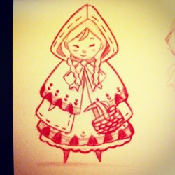 kteacrumpet:  My version of Little Red Riding Hood! #littleredridinghood #fairytales #art #illustration #artist #red #girl 