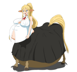 spookygh0st-artist: Kentaurusumama   Centorea Shianus from Monster Musume carrying her babies in both of her wombs!Enjoy!Centorea Shianus © Their respective owners   