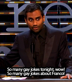 lordflacko91:  ciarachimera:  overachievingdropout:  aziz was so done with this roast  This is why I love him.   Lmao odee