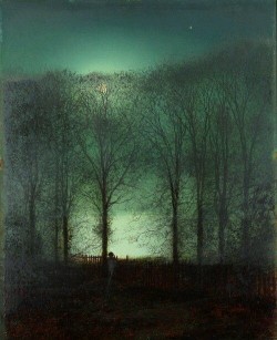 madness-and-gods:  John Atkinson Grimshaw - “Figure in the Moonlight”