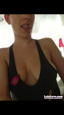 Lip licking #cleavage :) http://www.lelulove.com Pic