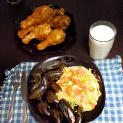 Meant To Post This Last Night.  Fresh Clams Cooked In White Wine, Seafood Pasta With