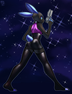 merriberry: commmission for http://coyotetrickster-gw2.tumblr.com/ BUNNY SPACE  BAAAAABEEE
