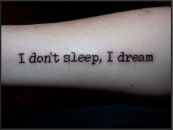 fuckyeahtattoos:  Done by Piotr at Rock n Roll in Dundee. R.E.M. have been my favourite band since I was nine years old and I owe them a lot, Over a decade later I finally settled on a lyric that pretty much sums up my life right now.