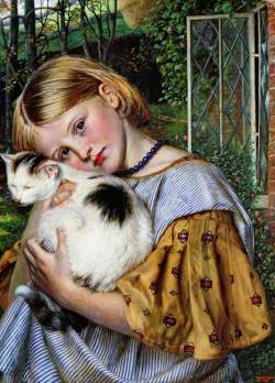 notwiselybuttoowell:  Girl with a Cat Robert Braithwaite Martineau