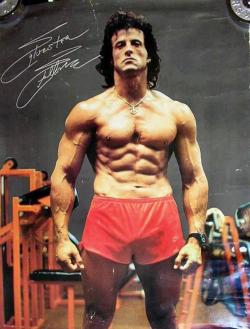 Picturesque physique (Sylvester Stallone in the mid-1980s when he was filming Rocky III and Rocky IV)