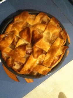 Homemade apple pie and a slightly snowy Thanksgiving.