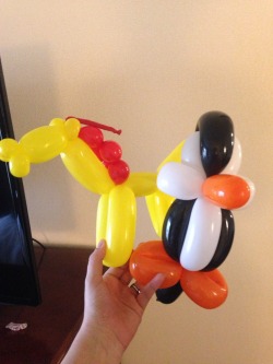 I got these awesome balloon animals from a new spanko friend that I met at the Texas All State Spanking Party last weekend in Dallas, Tx. ^_^