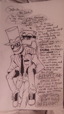 chocolatezombie-nasti:  It’s 3AM and I need to sleep. I’ll leave you with some paperhat stuff.  Also one of my headcanons is that Flug can be dominant over BH. Because BH don’t know shit about sex. And Flug maybe is a little cinnamon roll, but he