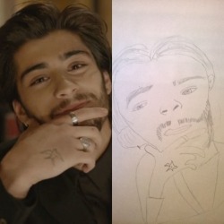 problematicassharry:  also look at my very realistic zayn drawing xx it took me almost a month :))