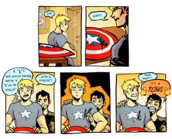 misterdomon:  A comic about Tony liking to put his name on everything and Bucky still working on his anger management issues 