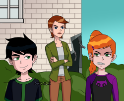 chillguydraws: dera59:  The version of the dimension of Bad Ben (2005)Bad Ben blamed Bad Gwen for the mischief, and Gwen’s mother punished her for breaking the house  Cool  what about gender bent ben and gwen?or hair color swapped ben and gwen? lol
