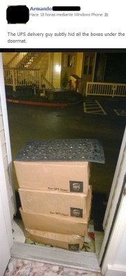 coolplasmadragon:  maritzac:  what boxes  all I see is a doormat   Wait&hellip;.theres boxes where?