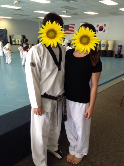 My Tae Kwon Do grandmaster and I Learning how to use my body as a weapon for self defense. I am one belt away from my black belt. When I come back from my semester in Costa Rica I will test this summer for my black belt.  Learn how to stay safe sugars