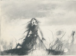 datcatwhatcameback:   Gammell illustrations from ‘Scary Stories to Tell in the Dark’.  BEST.   Ahhh, classic &lt;3 I think anyone here who grew up in the 80s and 90s like myself would probably recognize these images! Did you know they reprinted Scary