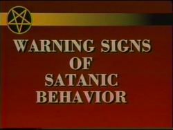 serialstitcher:  catfishsteve:johndarnielle:  chipsandbeermag:  Warning Signs of Satanic Behavior. Training video for police, 1990  the perfect photoset  Why does this exist? It exists because there was a massive Satanic panic in the 80s where good white
