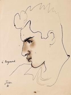 Jean Cocteau - Portrait De Raymond, 1930 ink and watercolor on paper