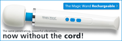  The  Magic Wand Rechargeable is now liberated from its cord to offer  soothing stimulating massage nearly anywhere, anytime in rechargeable  form. High and low speeds deliver strong vibrations through the tennis  ball shaped head. A slightly flexible