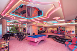 sleazeburger:  Ummm this 80′s deco neon mansion outside of Palm Springs is on the market.  Any sexxy investors wanna throw me 12 million dollars?  